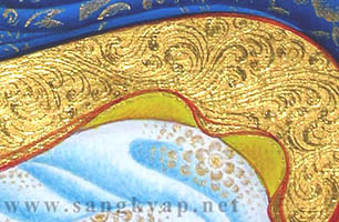 Relief design on gold