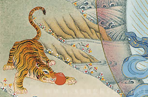 宝珠を捧げる虎